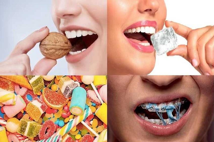 Thức ăn cứng hoặc dính có thể làm bong bật lớp trám, gây ra các vấn đề về răng miệng